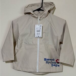 Zara Cream Water Repellent Jacket with Minnie Print at the back